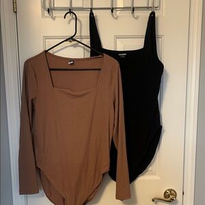Old Navy Tan and Black Bodysuits